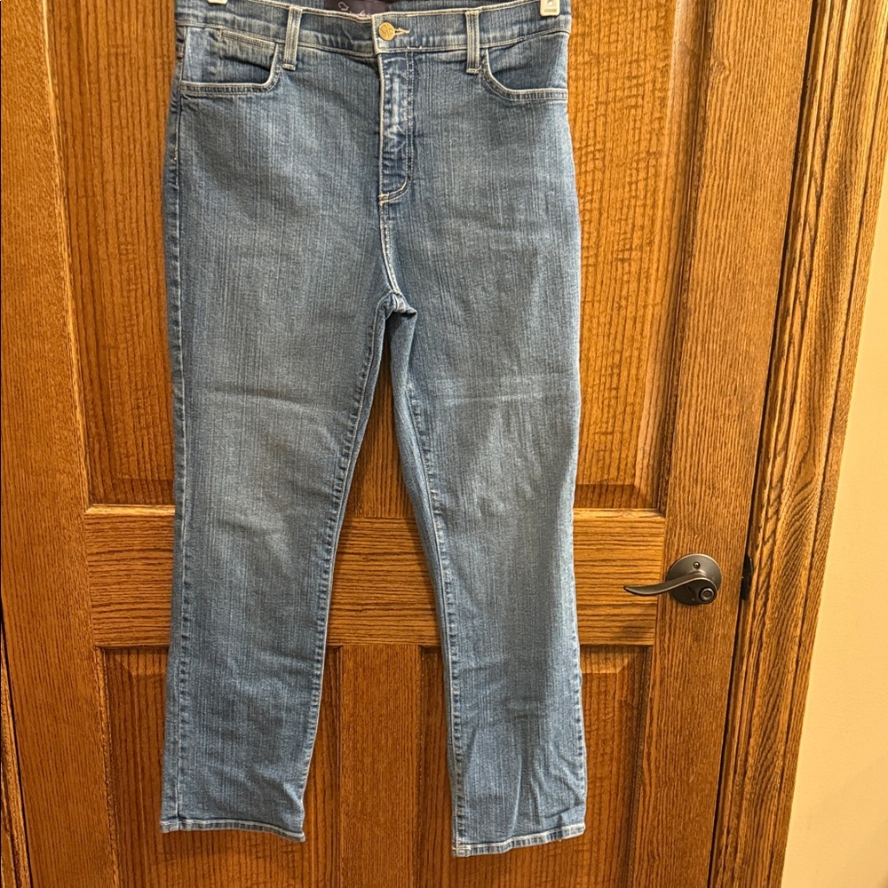 NYDJ Straight Leg Lift Tuck Tech Blue Jeans 10P